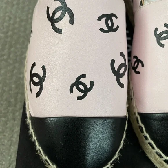 Authentic Chanel Pink and Black Espadrilles - Picture 3 of 7